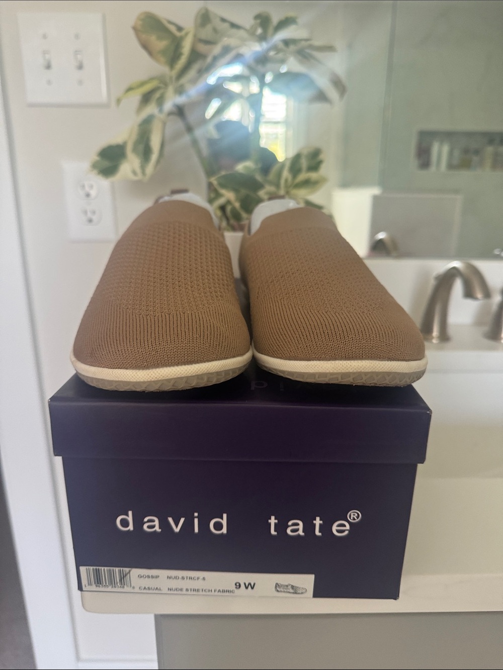 David Tate Brown Knit Slip-On Loafers